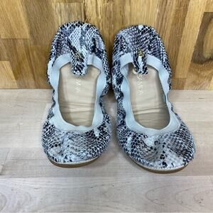 Yosi Samra Leather Snake Print ScLes Foldable Ballet Flat 5